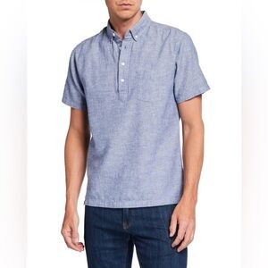 NWT Onia Men's Josh Linen Cotton Chambray Shirt w/ Pocket S New